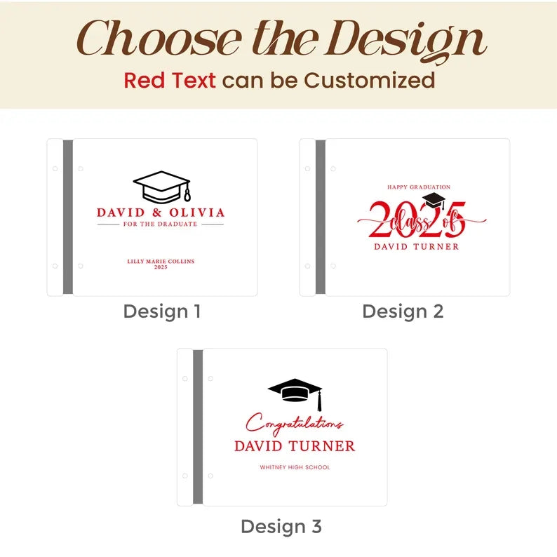 Wooden graduation guestbook, pine wood guest book, custom graduation yearbook