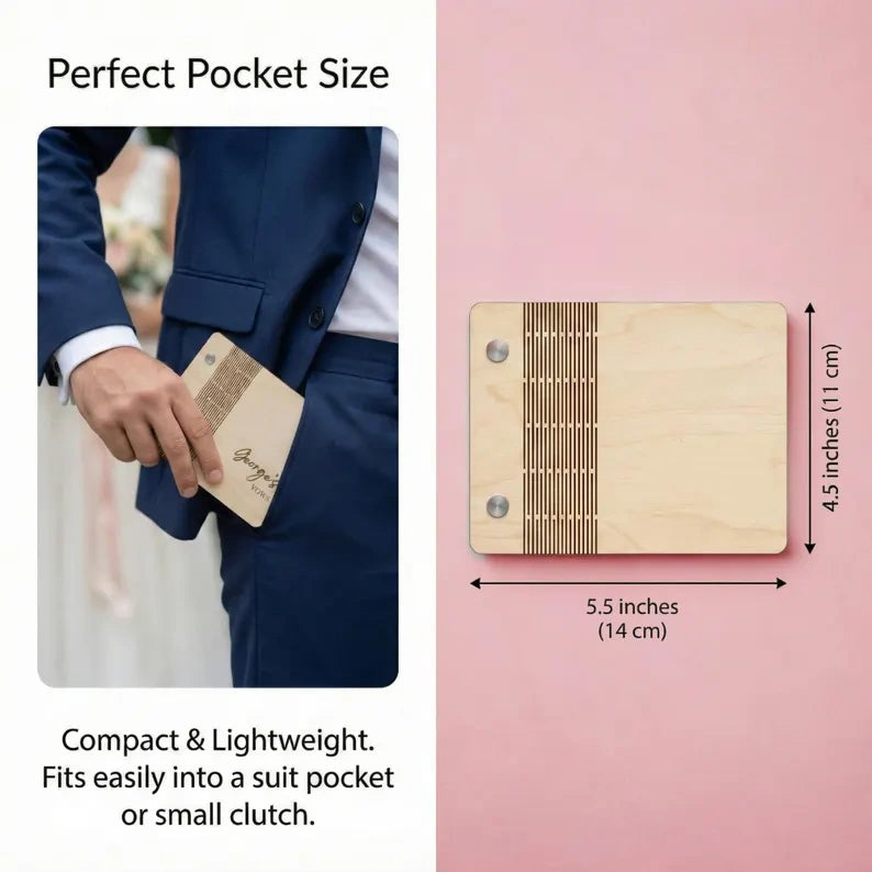Custom His & Hers Wedding Vow Books – Engraved Wooden Set