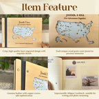 Personalized Wooden USA National Parks Travel Journal, Explorer Gift