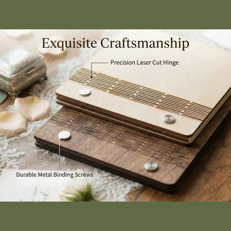 Custom His & Hers Wedding Vow Books – Engraved Wooden Set