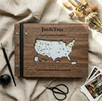 Personalized Wooden USA National Parks Travel Journal, Explorer Gift