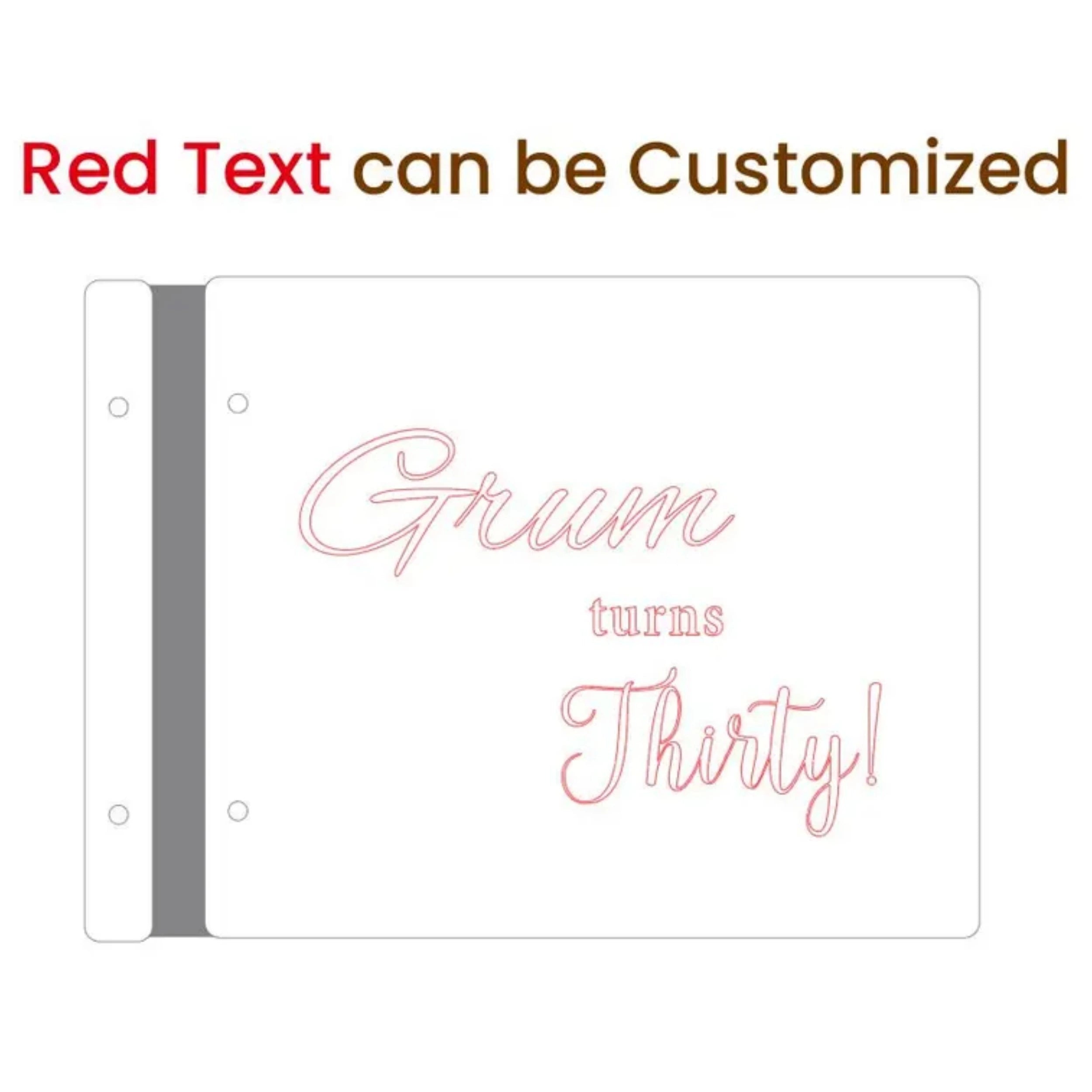 Personalized Wooden Guest Book: Photo Album Turns One Gift for Birthday Keepsake