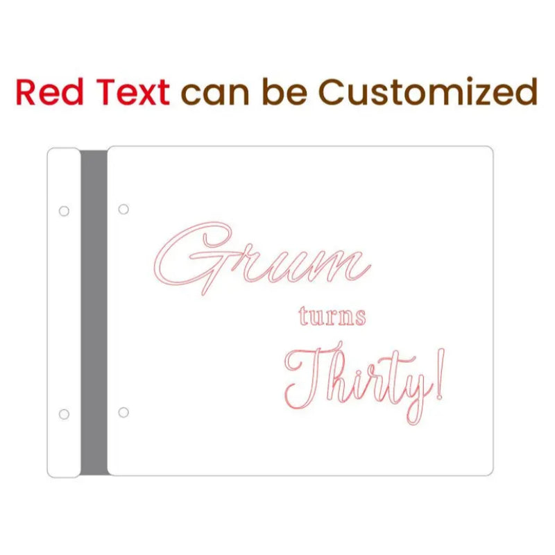 Personalized Wooden Guest Book: Photo Album Turns One Gift for Birthday Keepsake
