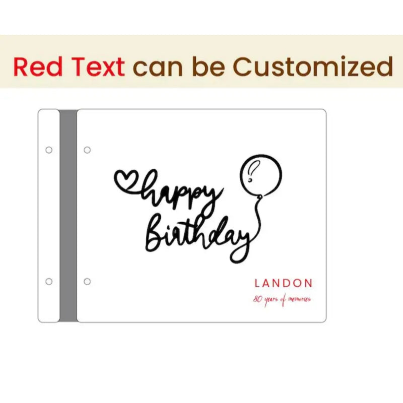 Personalised wooden guestbook: photo album, commemorative gift, birthday keepsake