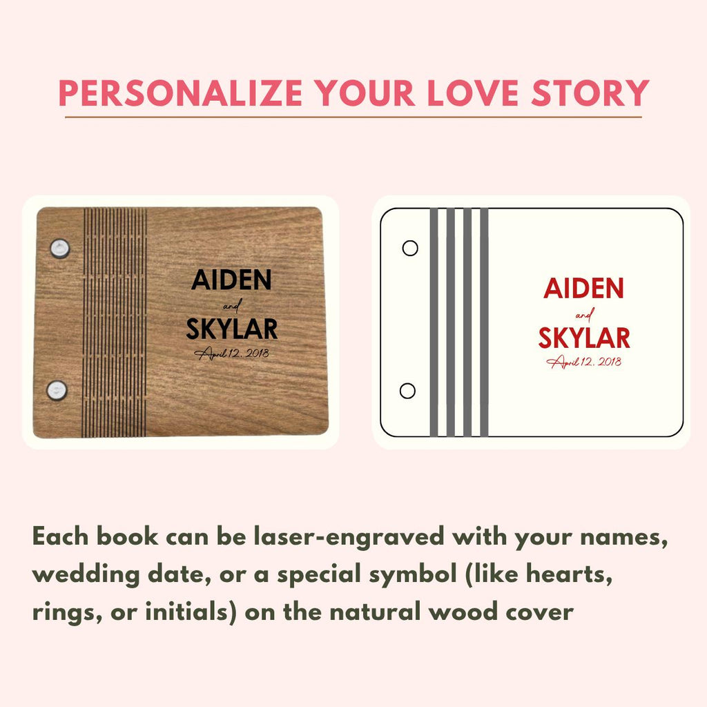 Engraved Wooden Vow Books – Customizable Wedding Keepsake