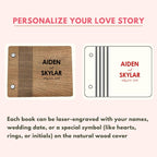 Engraved Wooden Vow Books – Customizable Wedding Keepsake