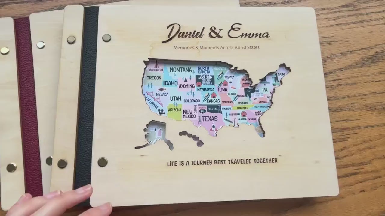 50 States Journal Book Customizable Name - Personalized Map Design for Adventure Lovers